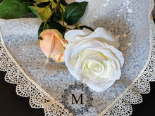 Load image into Gallery viewer, Off-White Sequin Mantilla / Veil with Ivory Trim