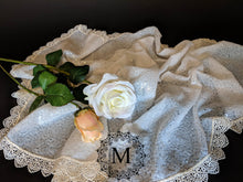 Load image into Gallery viewer, Off-White Sequin Mantilla / Veil with Ivory Trim