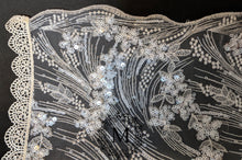 Load image into Gallery viewer, Ivory Sequin Lace Mantilla / Veil with Ivory Trim