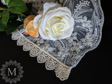 Load image into Gallery viewer, Ivory Sequin Lace Mantilla / Veil with Ivory Trim
